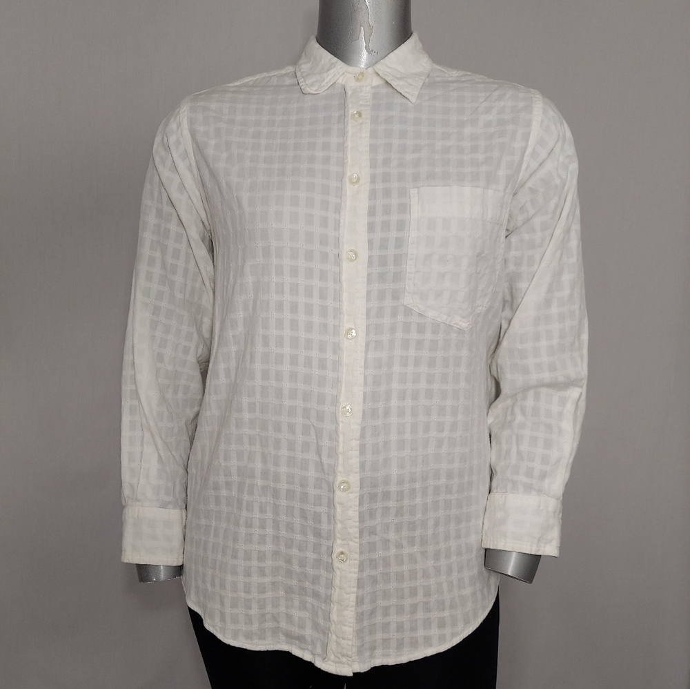 Cascade Blues Shirt Texture Woven Cotton Collar